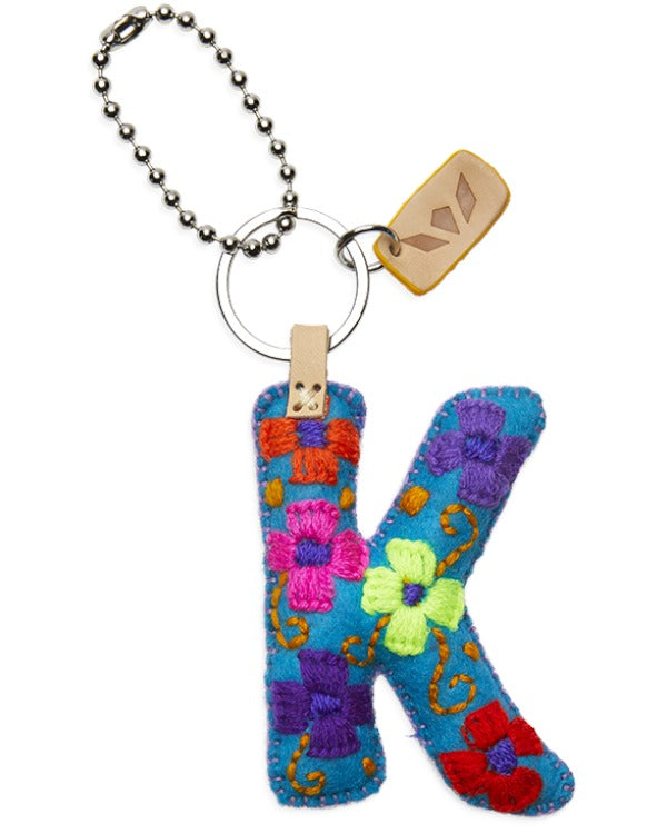 Consuela - Charm - Turquoise Felt Alphabet Charm ?K’