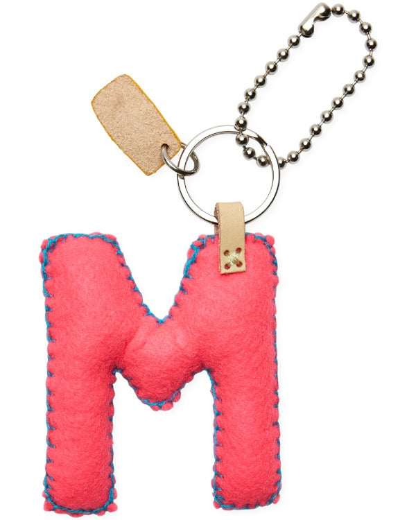 Consuela - Charm - Pink Felt Alphabet Charm ?M’