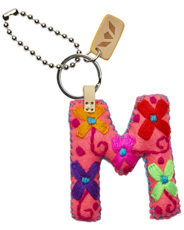 Consuela - Charm - Pink Felt Alphabet Charm ?M’