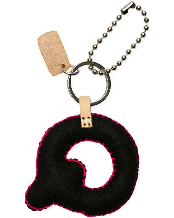 Consuela - Charm - Black Felt Alphabet Charm ?Q’