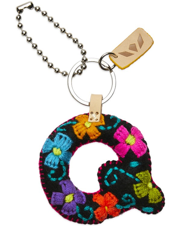 Consuela - Charm - Black Felt Alphabet Charm ?Q’