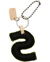BLACK FELT ALPHABET CHARM "S"
