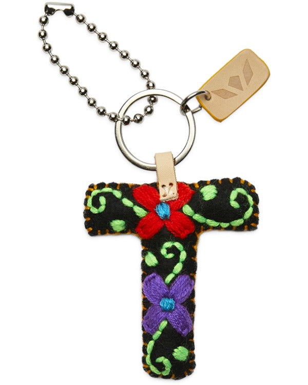 Consuela - Charm - Black Felt Alphabet Charm ?T’