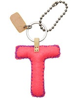 Consuela - Charm - Pink Felt Alphabet Charm ?T’