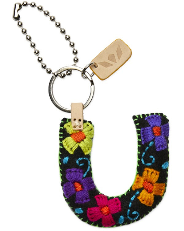 Consuela - Charm - Black Felt Alphabet Charm ?U’