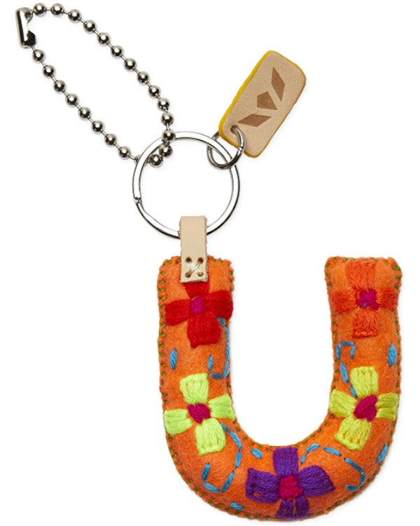 Consuela - Charm - Orange Felt Alphabet Charm ?U’