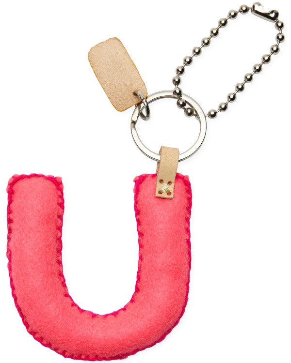 Consuela - Charm - Pink Felt Alphabet Charm ?U’