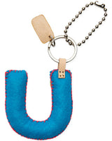 TURQUOISE FELT ALPHABET CHARM "U"