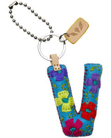 Consuela - Charm - Turquoise Felt Alphabet Charm ?V’