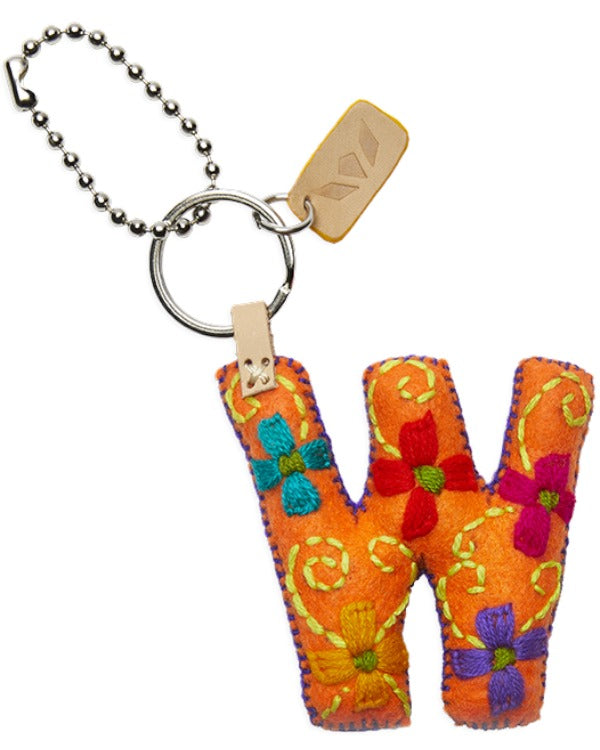 Consuela - Charm - Orange Felt Alphabet Charm ?W’