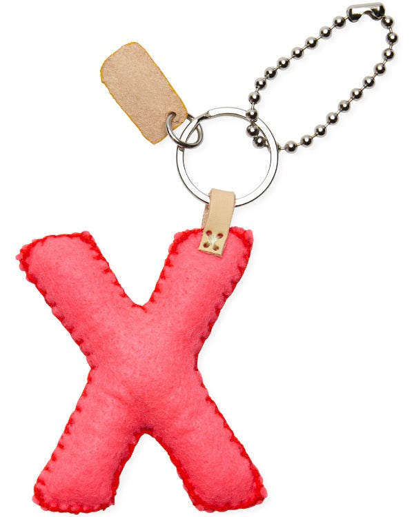Consuela - Charm - Pink Felt Alphabet Charm ?X’