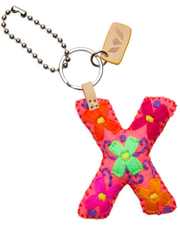 Consuela - Charm - Pink Felt Alphabet Charm ?X’