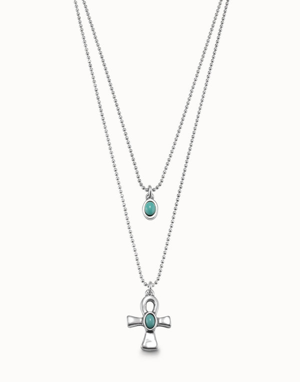 Uno De 50 - Sterling Silver-plated Necklace with Two Chains