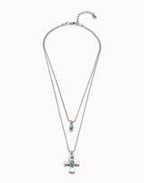 Uno De 50 - Sterling Silver-plated Necklace with Two Chains