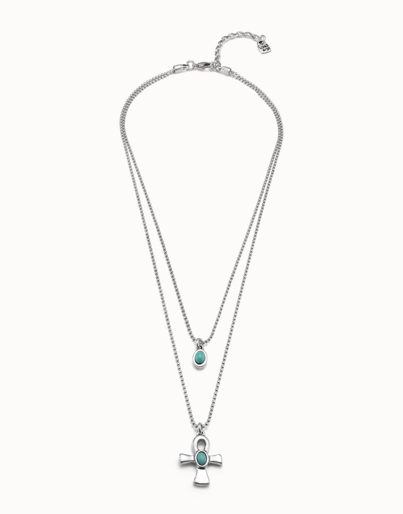 Uno De 50 - Sterling Silver-plated Necklace with Two Chains