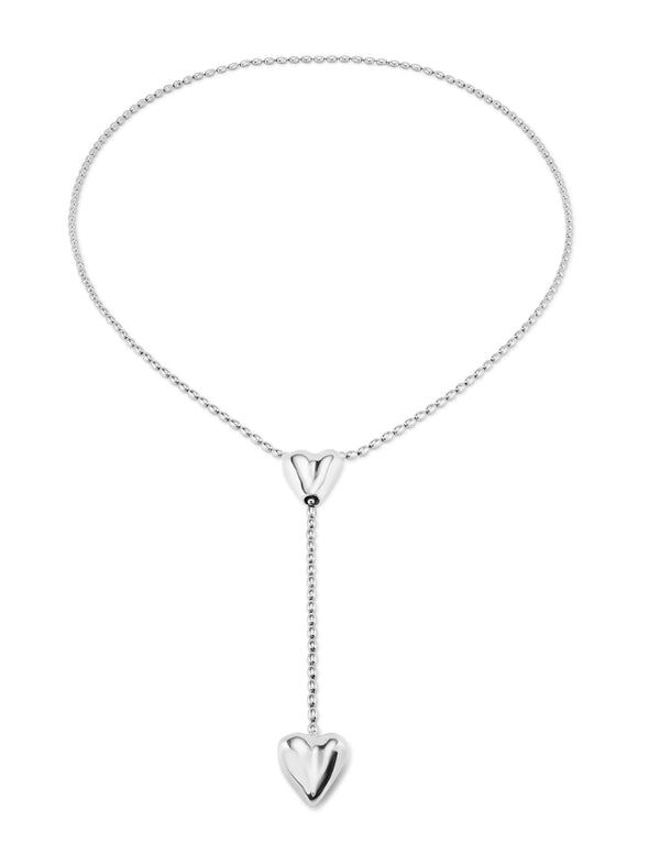 Uno De 50 - Silver-plated Chain with Two Hearts