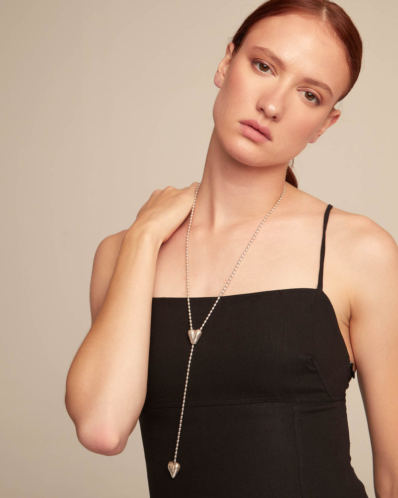 Uno De 50 - Silver-plated Chain with Two Hearts