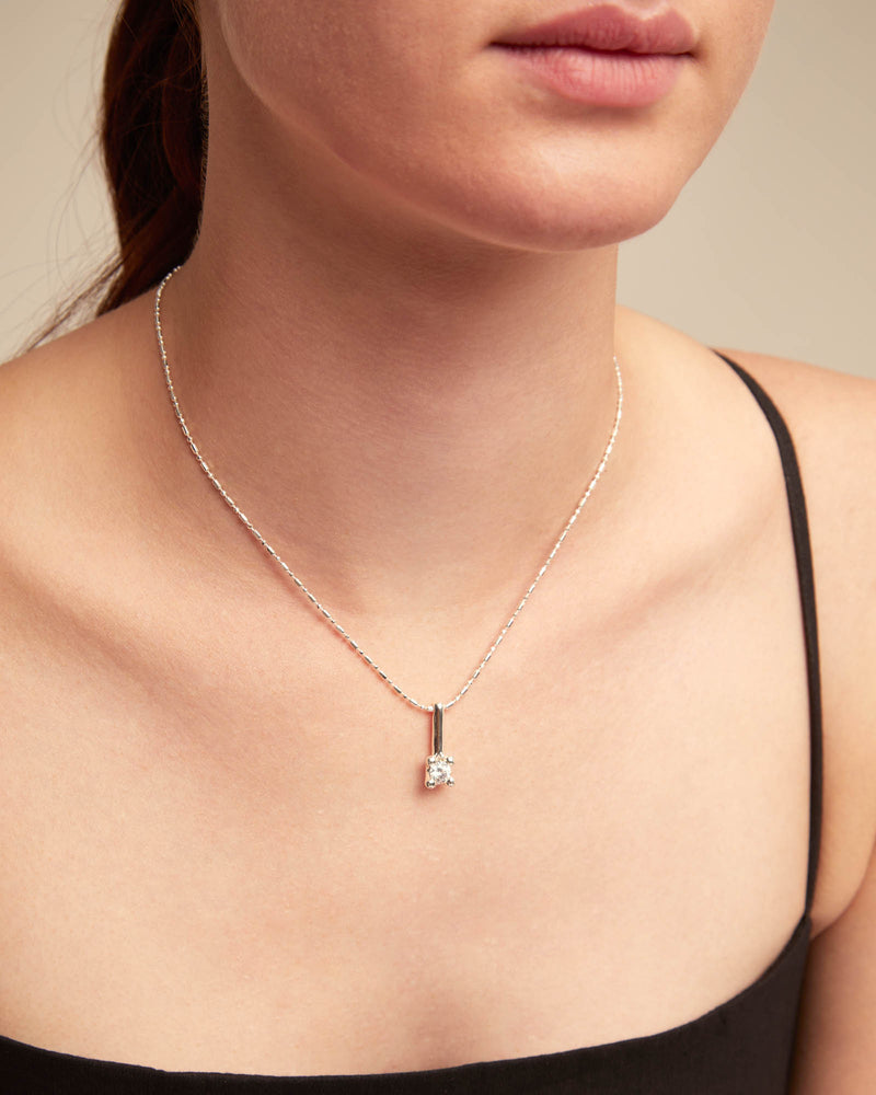 Uno De 50 - Sterling Silver-plated Necklace with White
