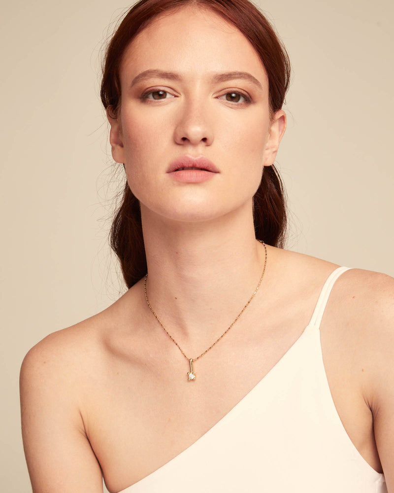 Uno De 50 - 18k Gold-plated Necklace with White Central