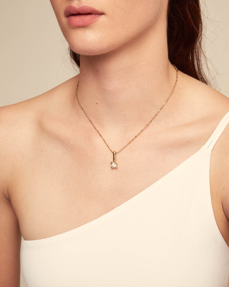 Uno De 50 - 18k Gold-plated Necklace with White Central