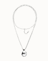 Gravity Long Necklace in Silver