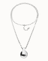 Gravity Long Necklace in Silver