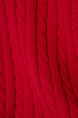 P.J. Salvage Cozy Chenille Cable Knit Red Lounge Shorts in Jester Red (print swatch)