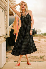 Spew Slip Dress in Black by Double D Ranch