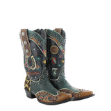 Lucky You Boot in Black, Green and Tan by Double D Ranch