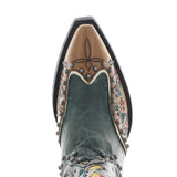 Lucky You Boot in Black, Green and Tan by Double D Ranch