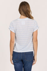 Kaira Top Cobalt Stripe view 4