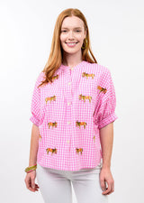Donkey Top in Pink Check
