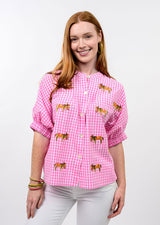 Donkey Top in Pink Check view 2