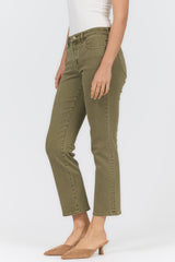 Anika Straight Leg Jean Olive Branch view 3
