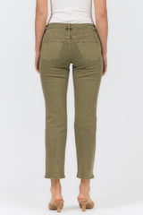 Anika Straight Leg Jean Olive Branch view 4