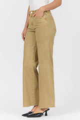 Fiona Wide Leg Jean Khaki view 3