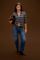 Pistola Lexi Mid Rise Bowed Straight Jean - Moonwave - alternate view 6