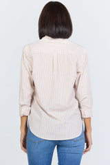 Lolita Shirt Taupe Stripe view 4