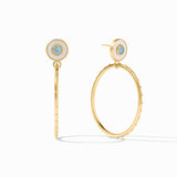 Colette Circle Earrings in Chalcedony Blue