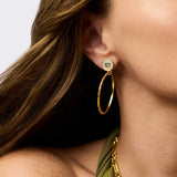 Colette Circle Earrings in Chalcedony Blue view 2