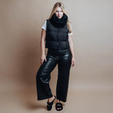 Solei Sea Hanni Black Belted Fur Clog