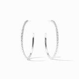 Colette Bead Hoops in Silver