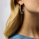 Colette Bead Hoops in Silver view 4