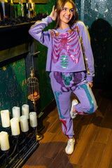 Queen of Sparkles - Purple Multi Skeleton Jogger