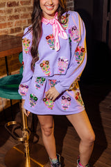 Queen of Sparkles - Lavender Sugar Skull Sweatshirt
