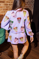 Queen of Sparkles - Lavender Sugar Skull Sweatshirt
