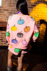 Queen of Sparkles - Light Pink Multi Pumpkin Sweatshirt