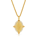 Joy Dravecky Guardian Angel Pendant Necklace in White/Champagne