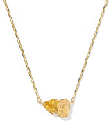 Tatum Gold Short Pendant Necklace in Golden Yellow Mix by Kendra Scott