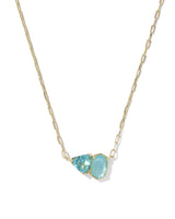 Tatum December Short Pendant Necklace in Blue Mix